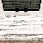 White Marble style Epoxy Fireplace Footer