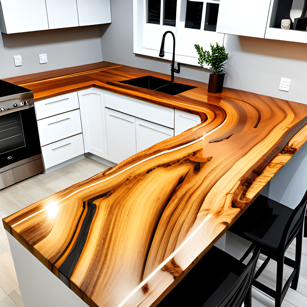 wooden epoxy countertops