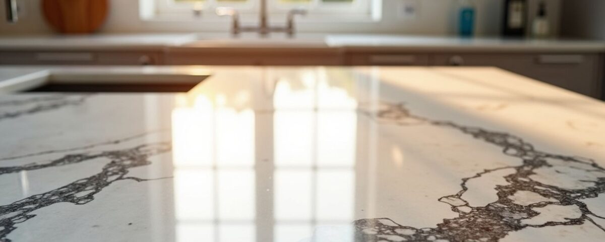 professional epoxy countertop installed in a kitchen