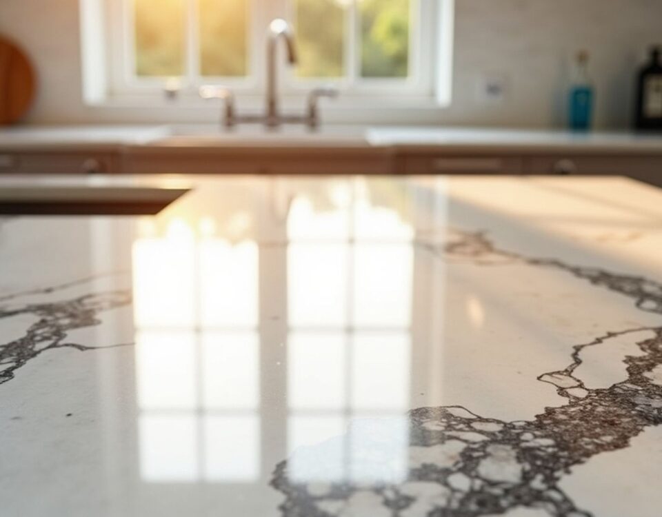 professional epoxy countertop installed in a kitchen